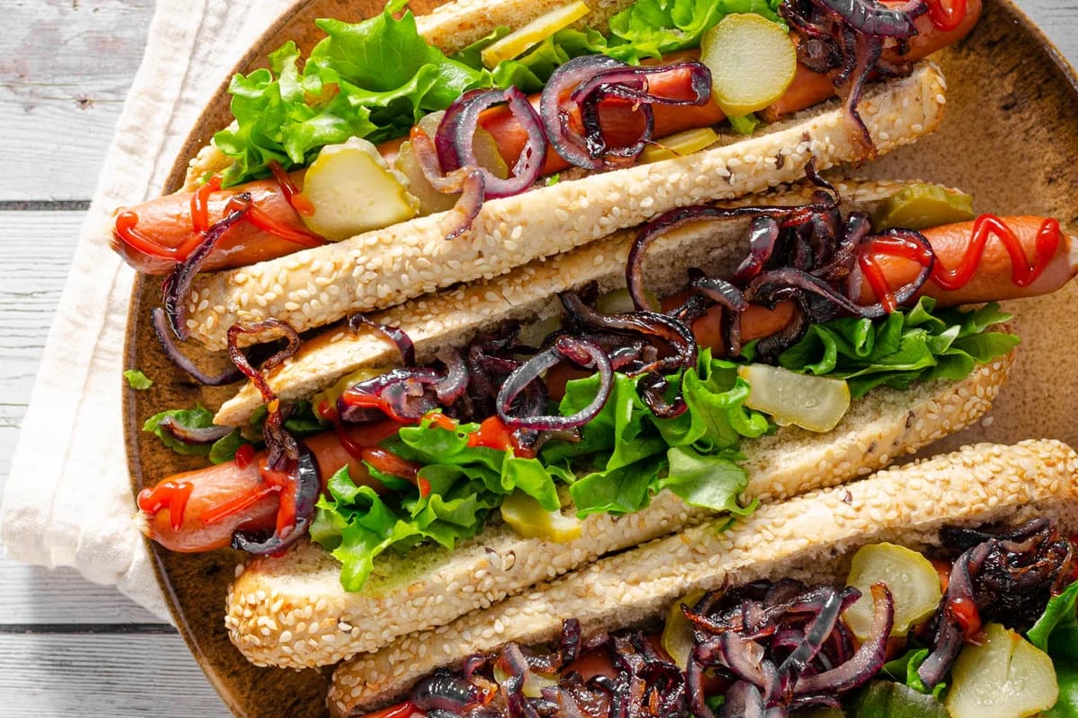 BBQ Hot Dogs with Caramelized Onions
