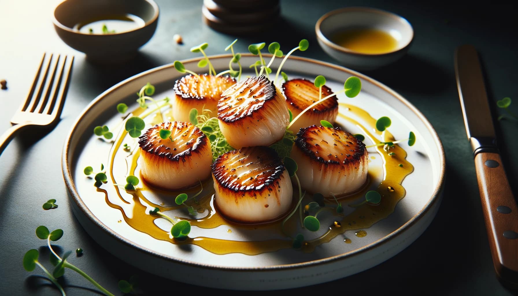 Grilled Scallops with Smoked Lemon Butter