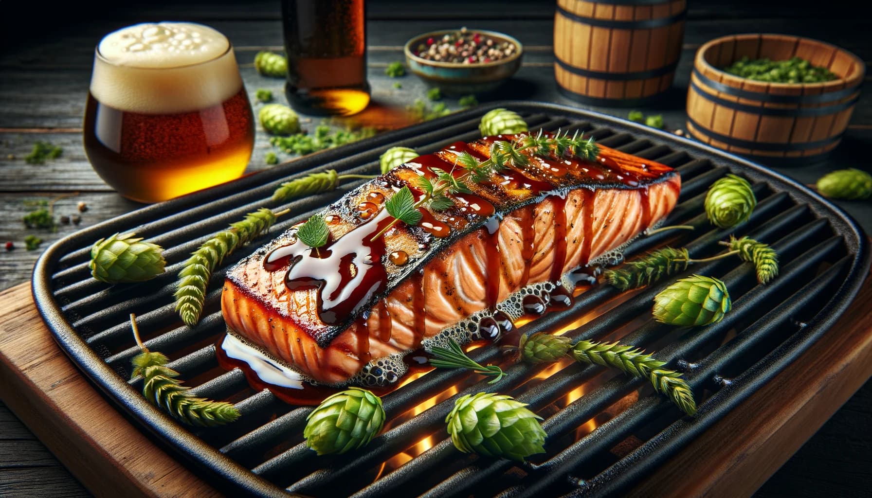 BBQ Glazed Salmon with IPA Beer