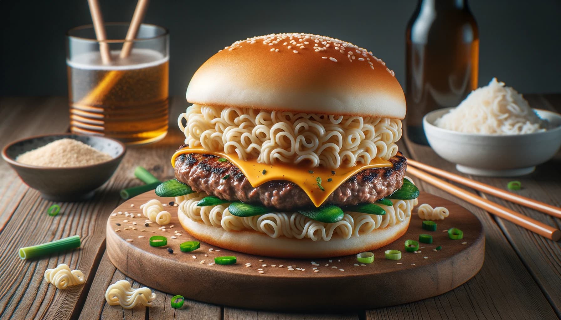 Grilled Ramen Burger