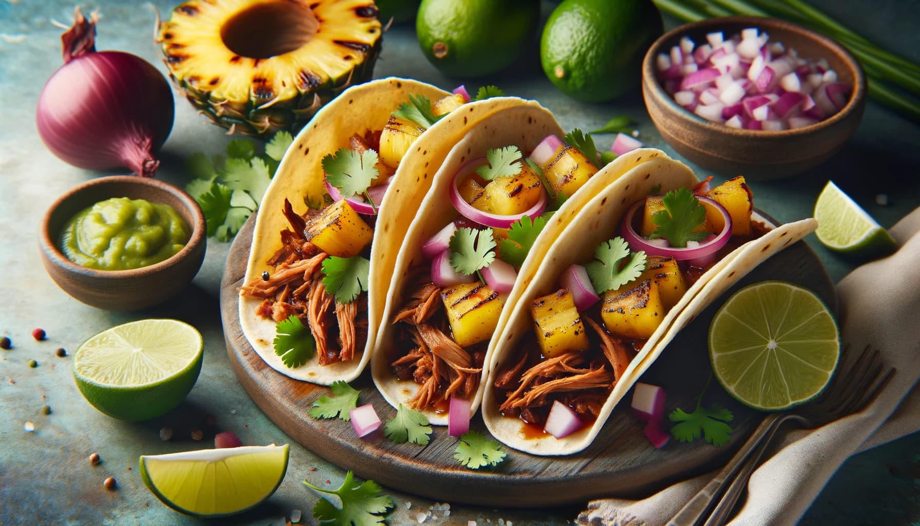 Pulled Pork and Smoked Pineapple Tacos