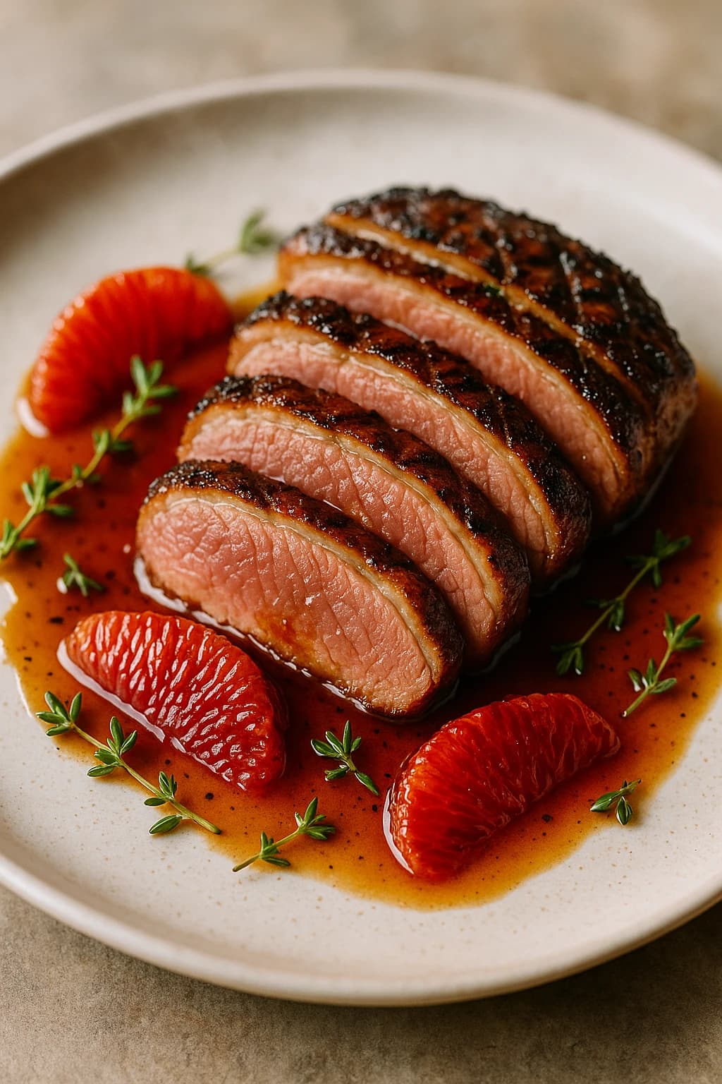 Grilled Duck with Maple and Blood Orange