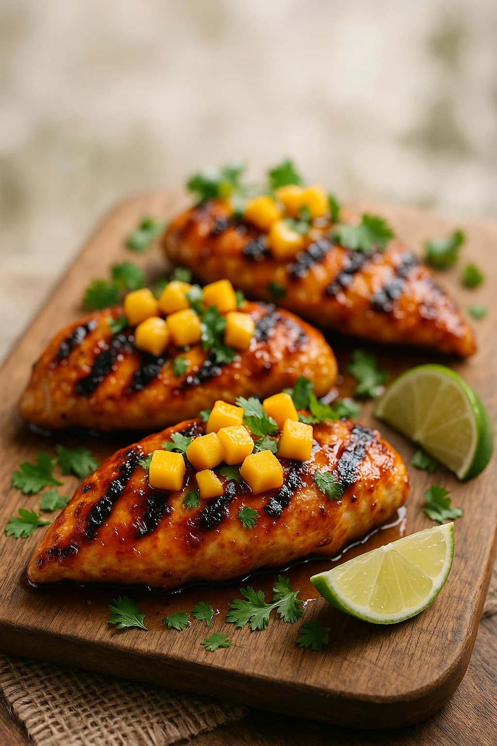 Pollo BBQ con mango y chipotle