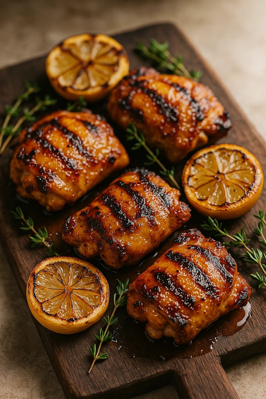 BBQ Chicken with Lemon, Honey, and Thyme