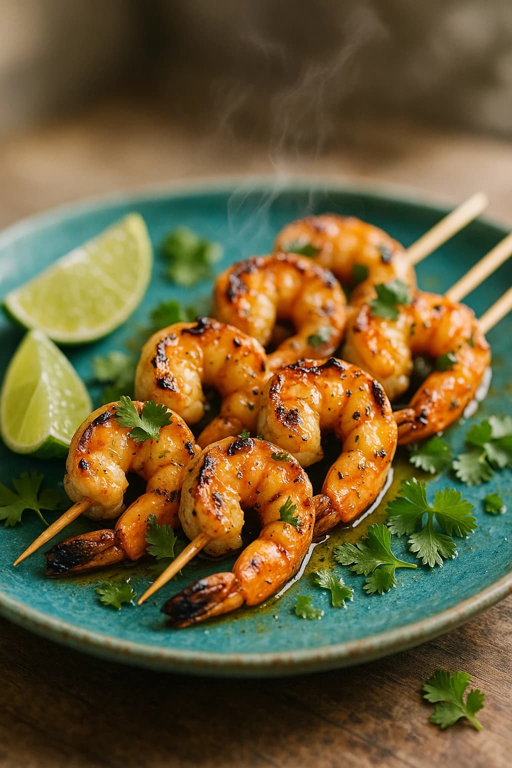 Crevettes grillées tequila et beurre à l'ail
