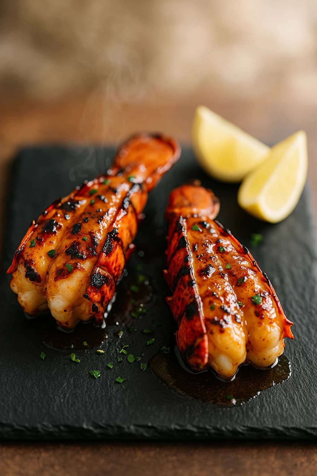 Langosta BBQ con mantequilla de arce y miso