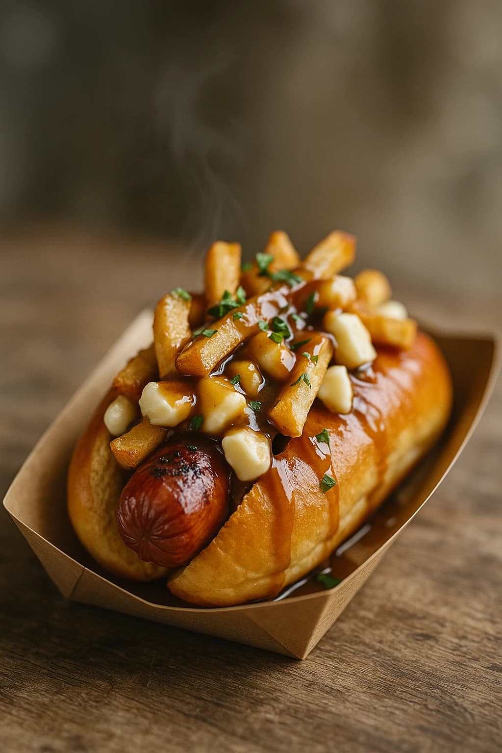 Hot-dog poutine BBQ