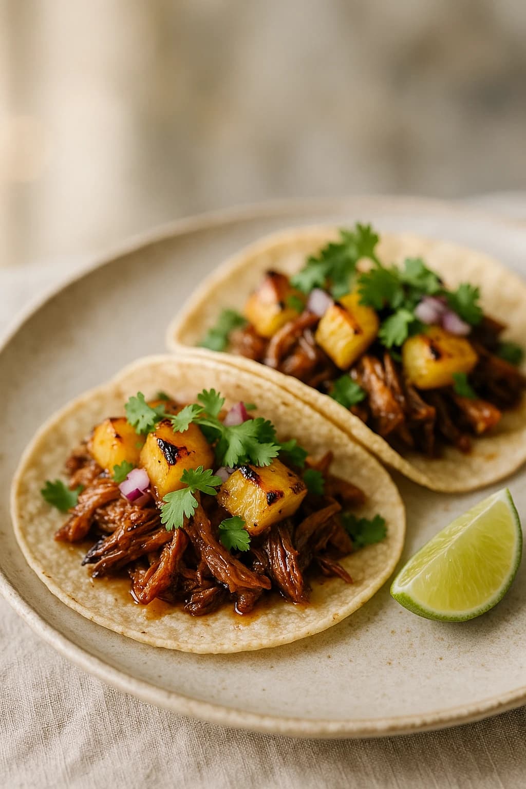 Pulled Pork and Smoked Pineapple Tacos