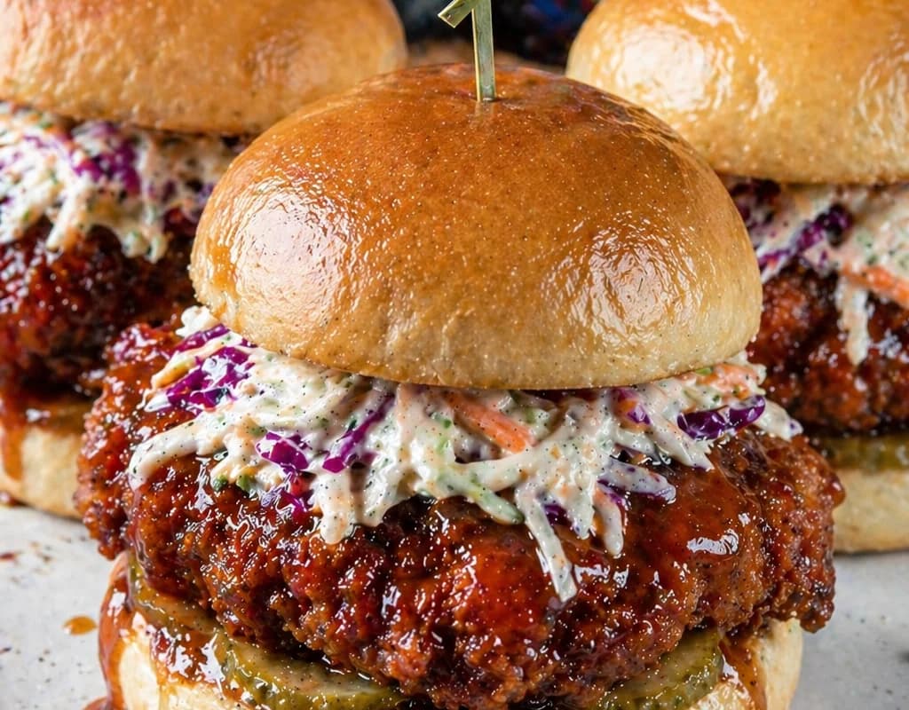 BBQ Honey Fried Chicken Sliders