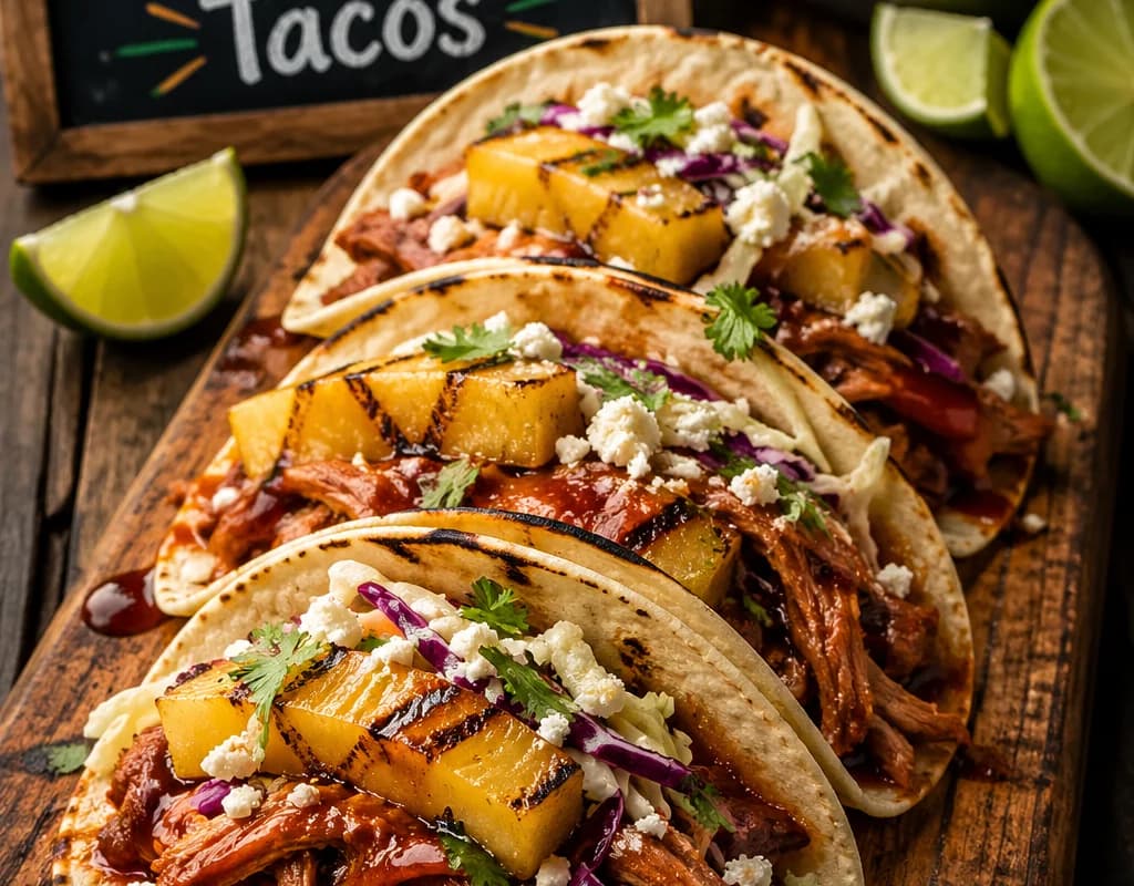 Pulled Pork and Smoked Pineapple Tacos