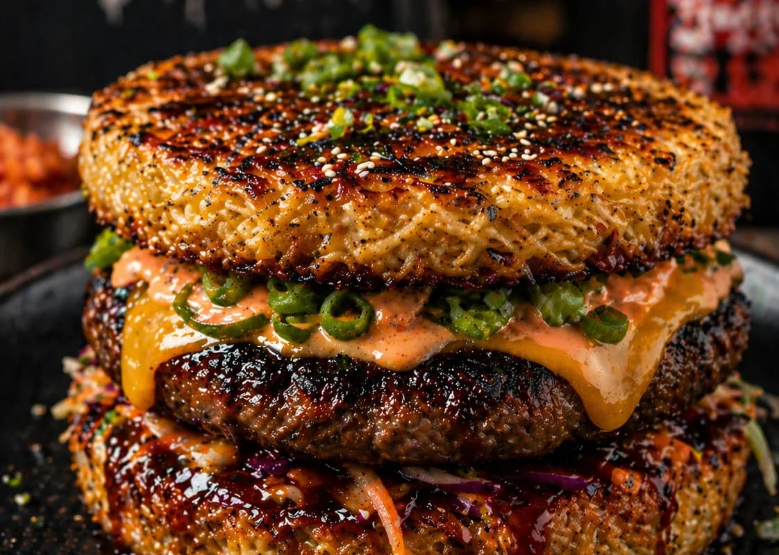 Grilled Ramen Burger