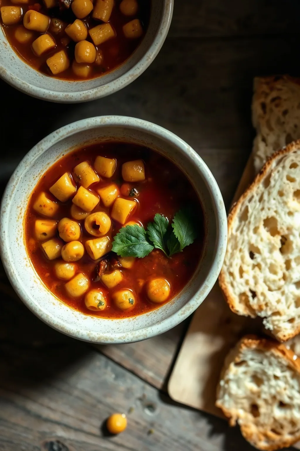 Hearty Pasta and Chickpea Soup