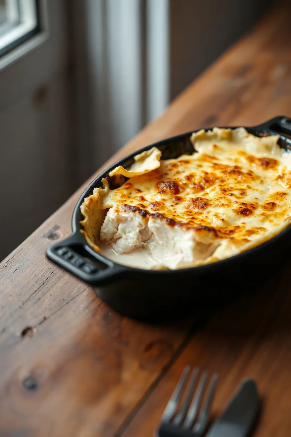 Bacalao Gratinado Clásico con Papas Cremosas