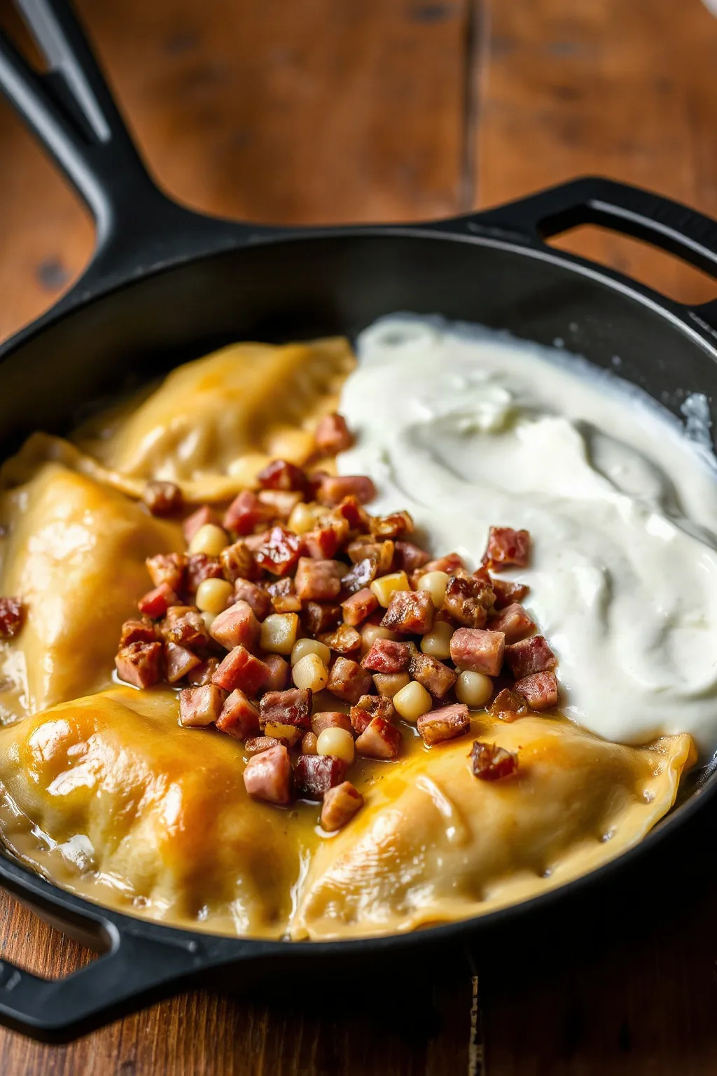 Classic Ham and Pierogies Skillet