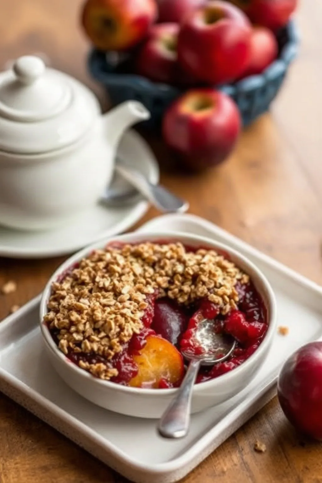 Classic Plum Crisp with Oat Topping