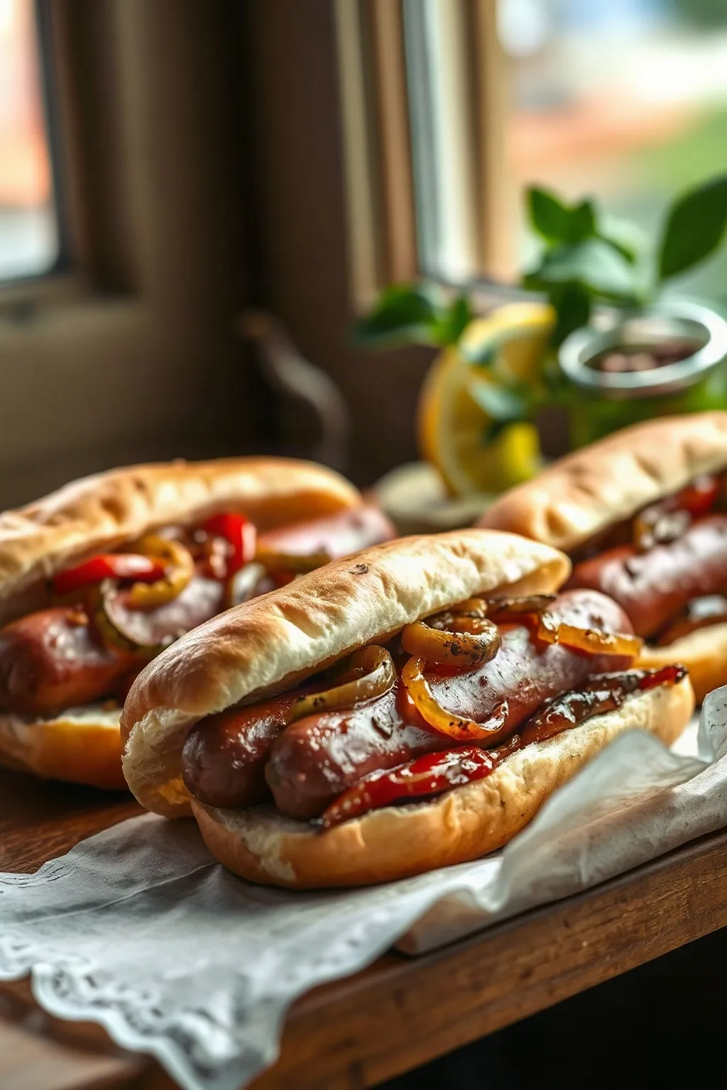Sandwichs de saucisses italiennes grillées style festival