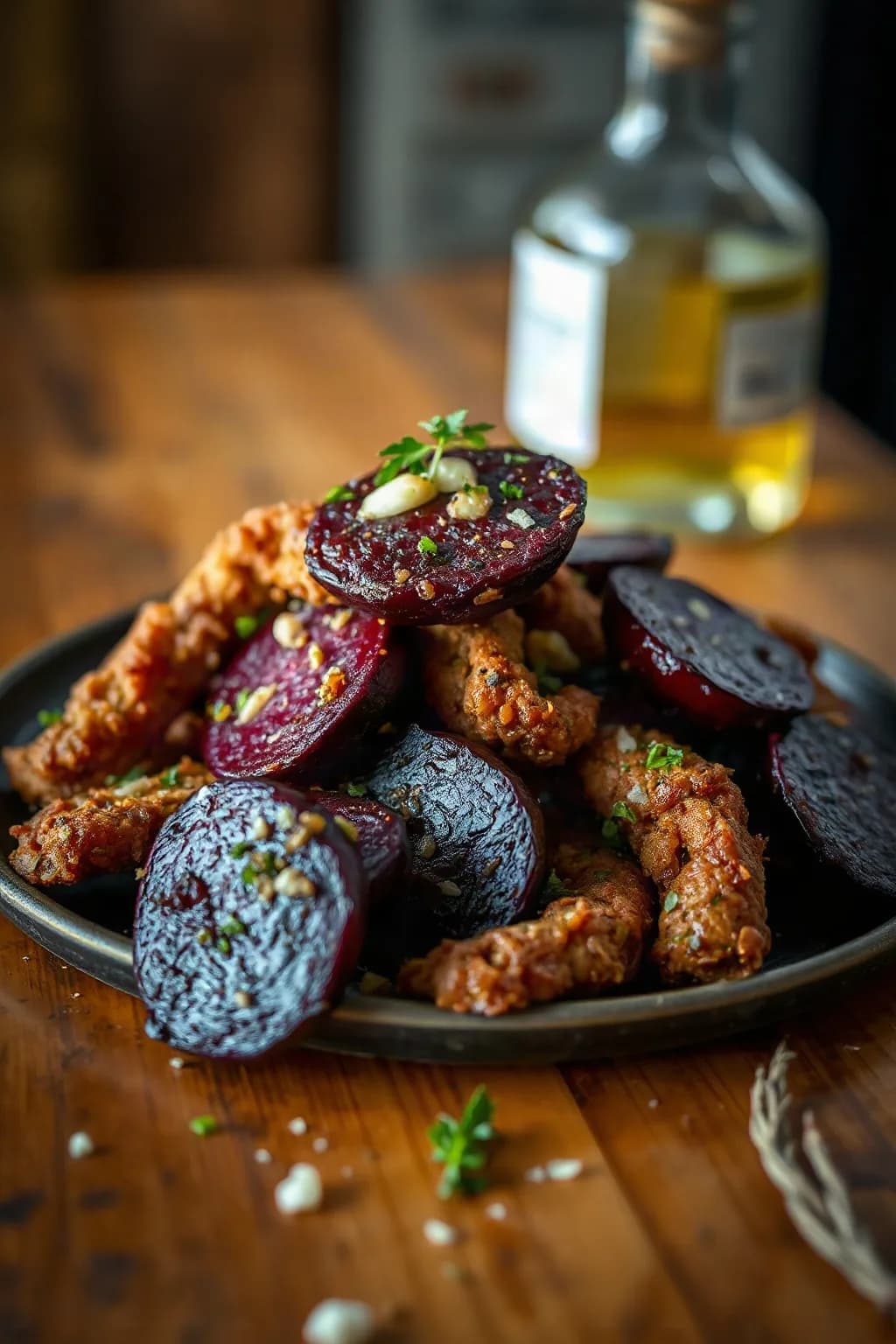 Crispy Fried Beets with Garlic and Herbs