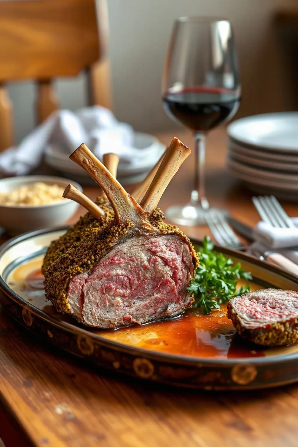 Costillar de Cordero con Costra de Pistachos