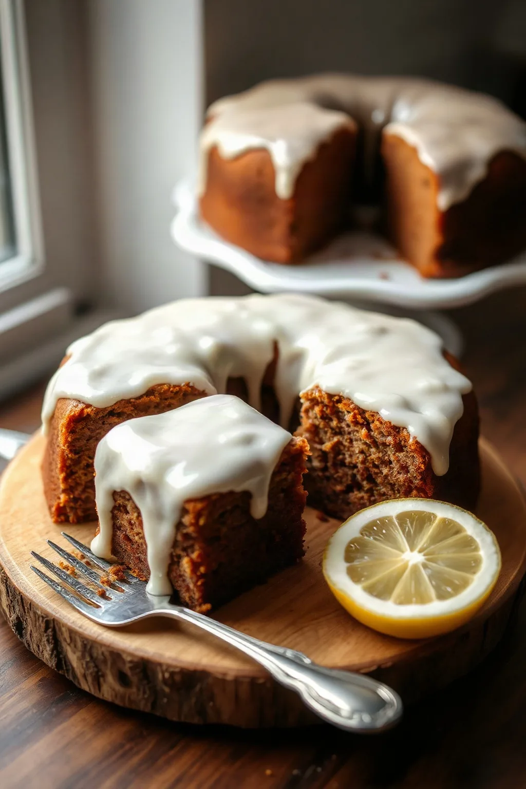 Gingerbread Cake with Lemon Glaze