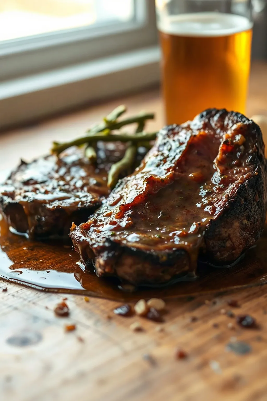 Bistec de Alce Marinado en Cerveza