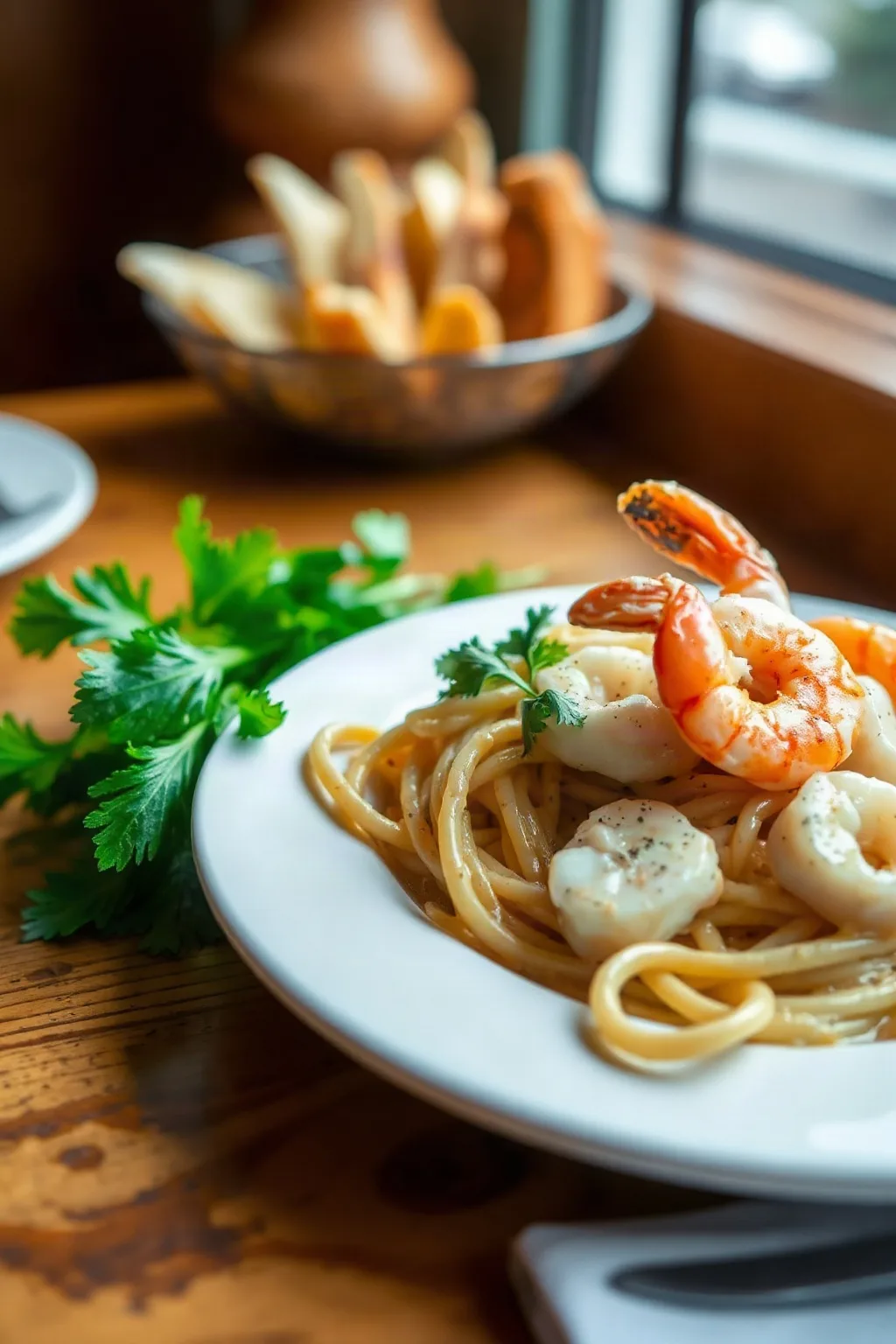 Creamy Seafood Fettuccine Delight