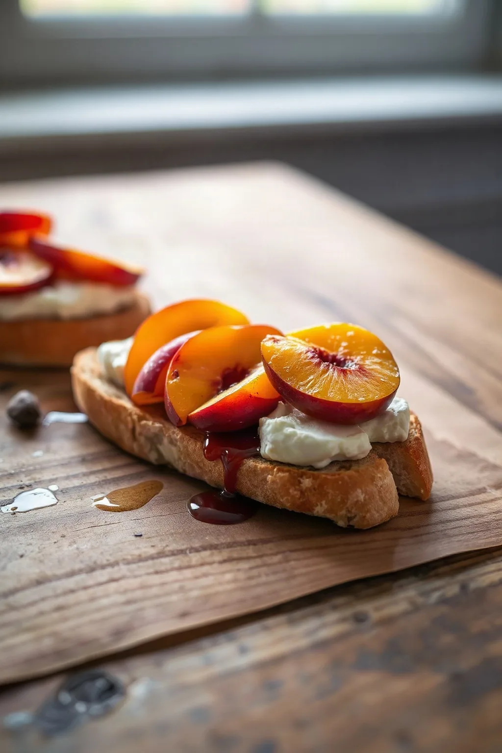 Peach and Goat Cheese Tartine