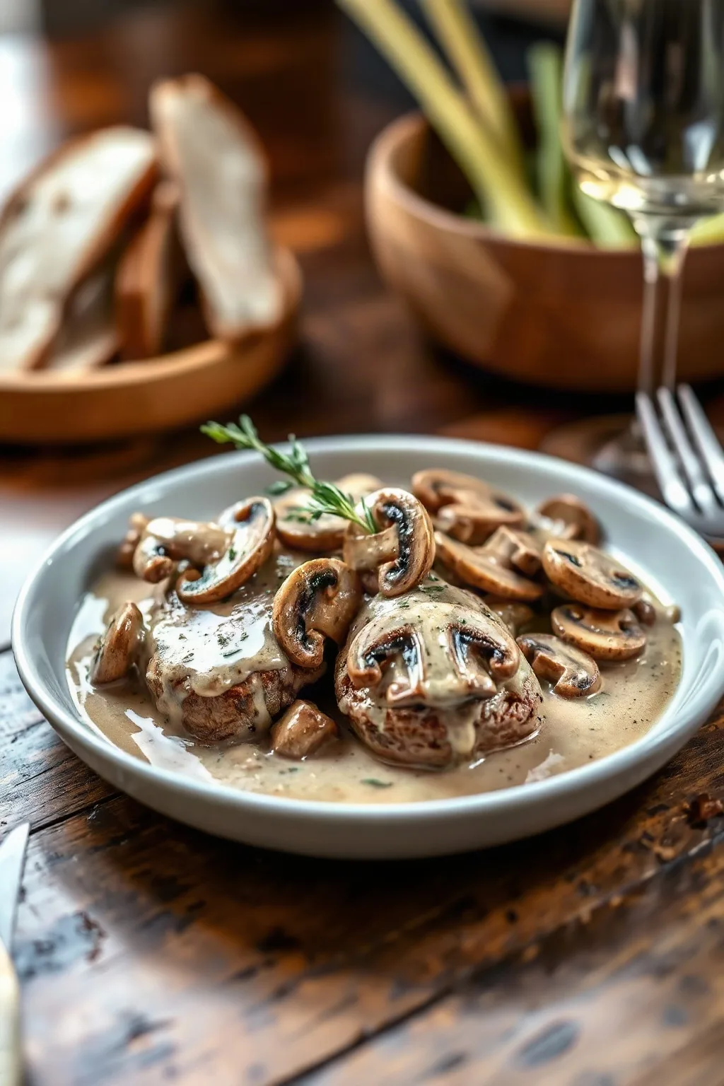 Pork Chops in Garlic Mushroom Sauce
