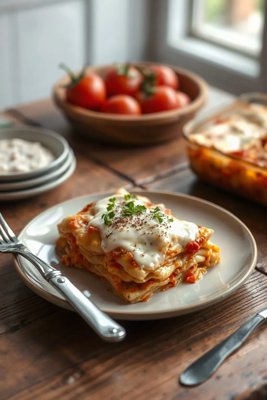 Lasagne au Poulet et Fromage Blanc Crémeux