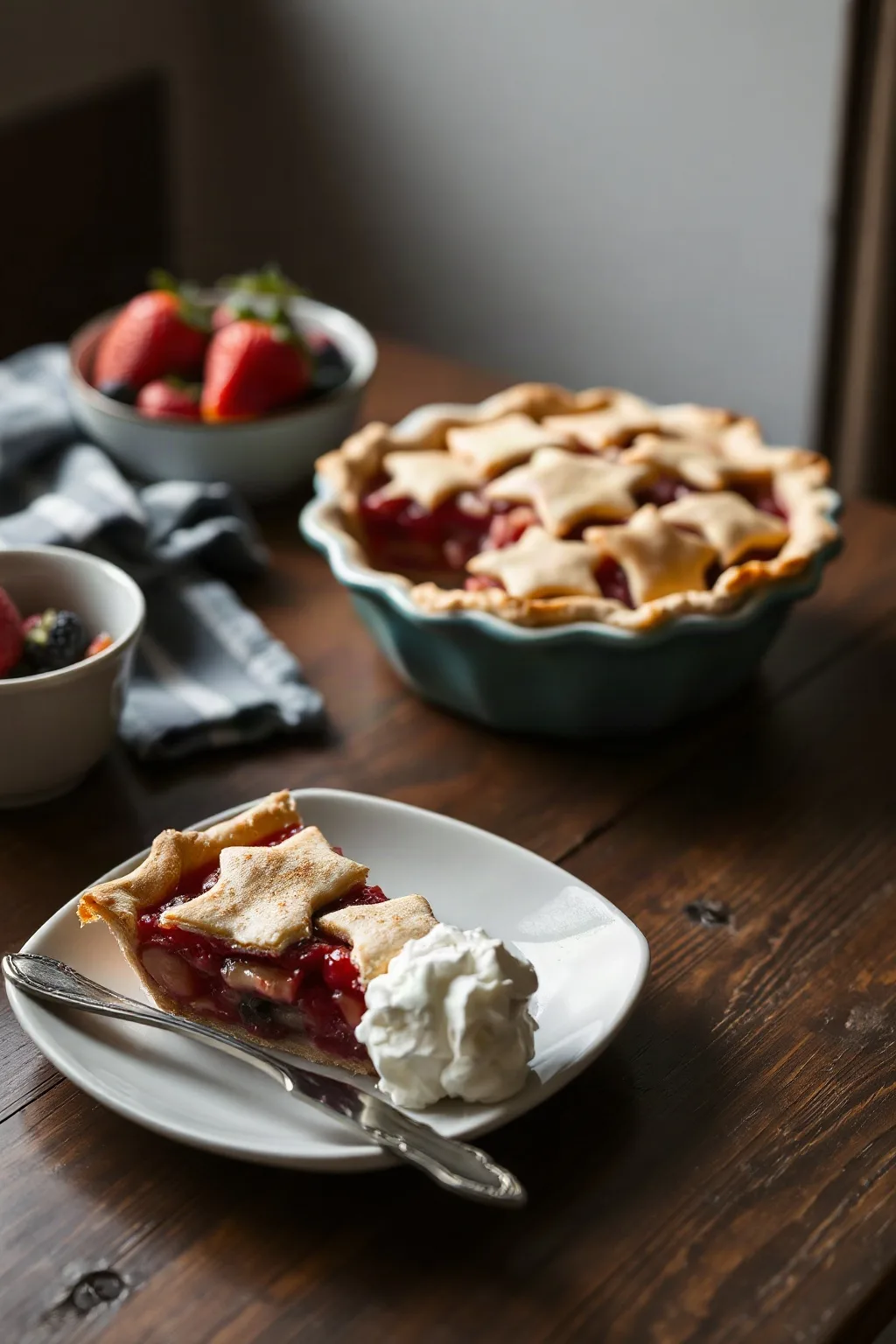 Classic Berry Rhubarb Pie