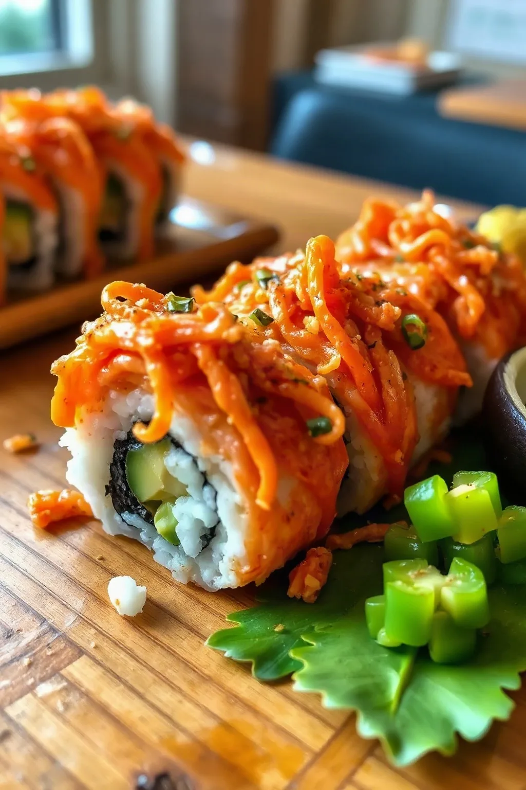 Spicy Crunchy Salmon Roll with Avocado