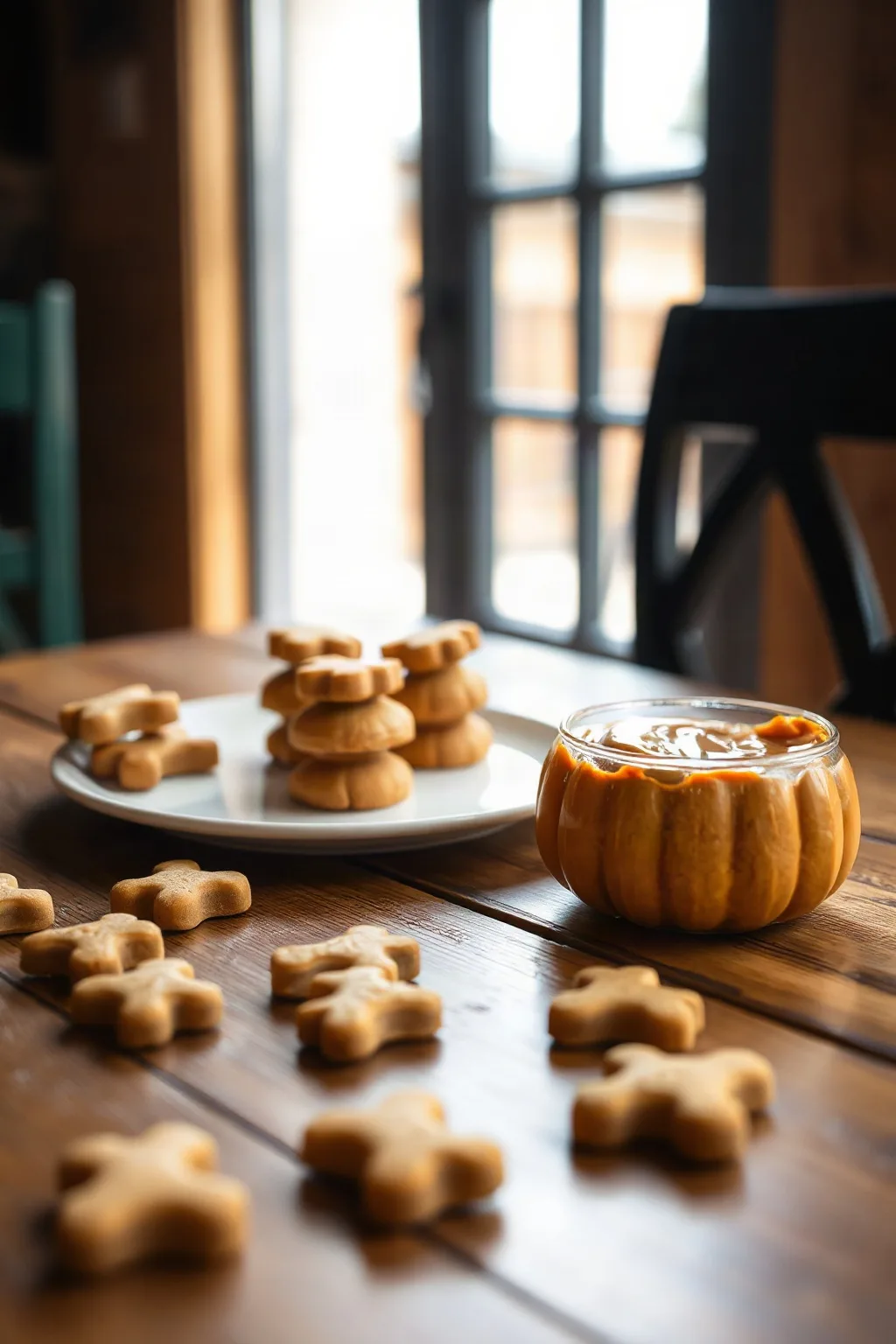Galletas para Perros de Mantequilla de Maní y Calabaza