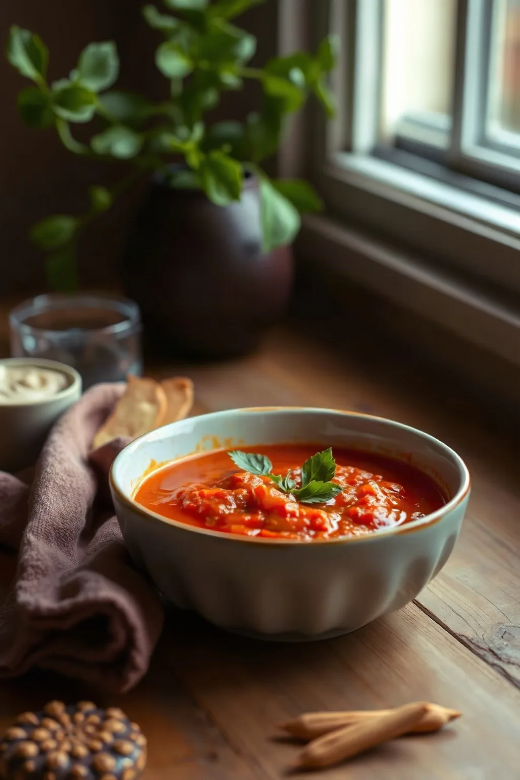 Soupe épicée aux poivrons rouges