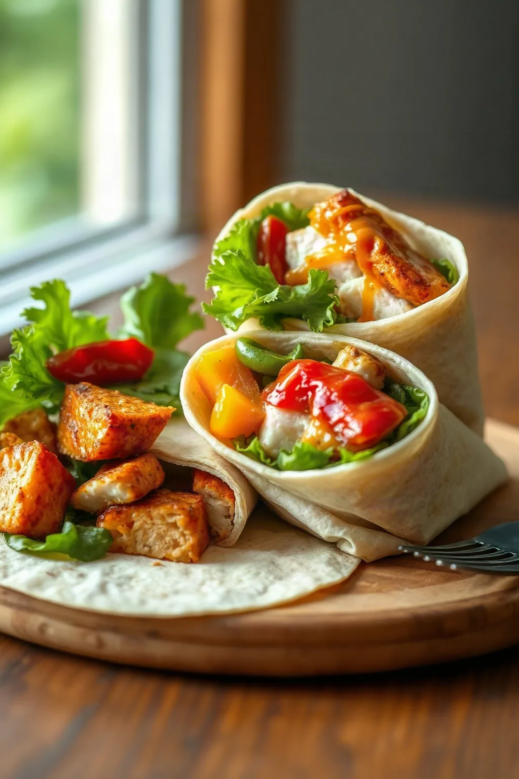 Simple Sweet and Spicy Chicken Wraps