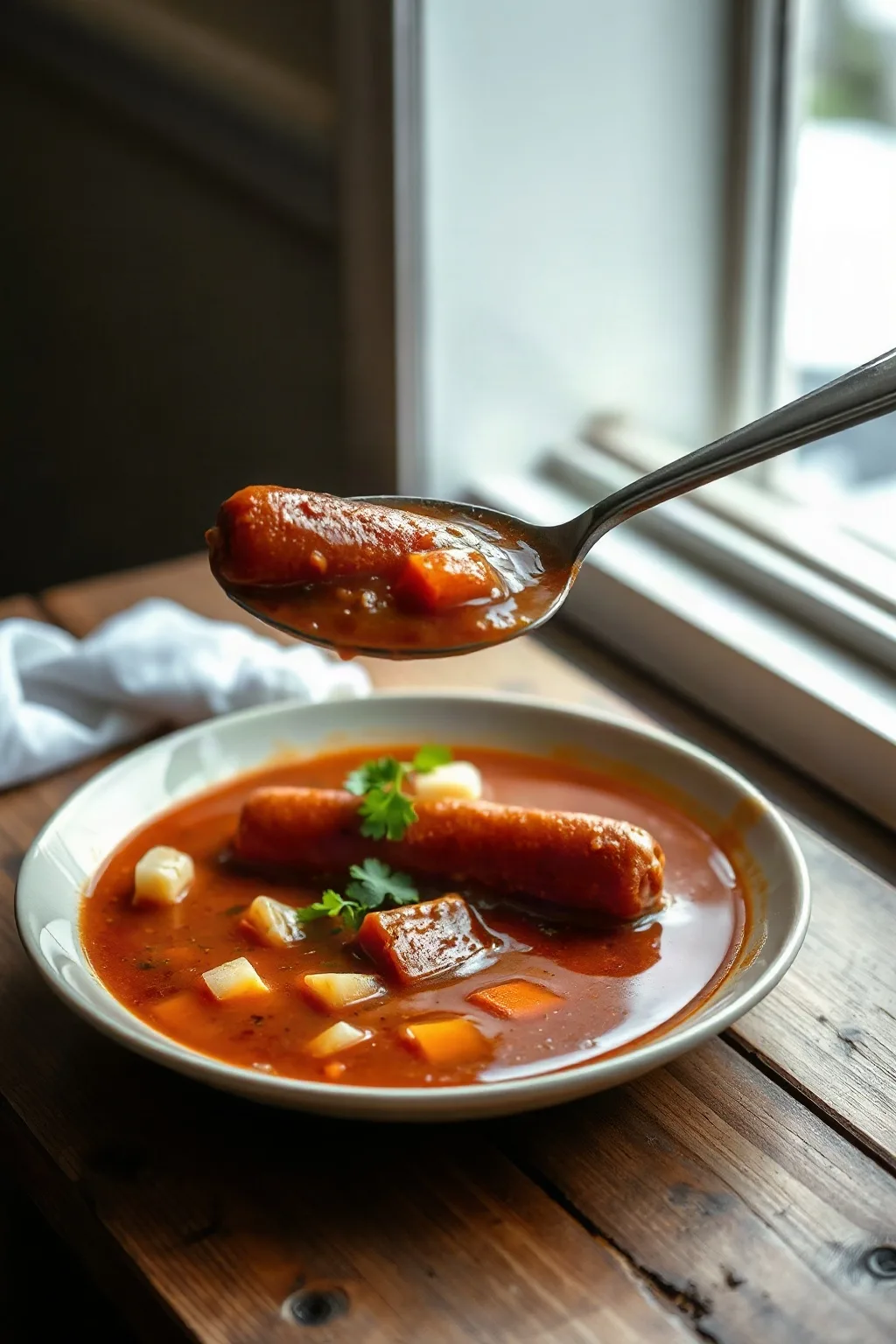 Hearty Hot Dog Soup