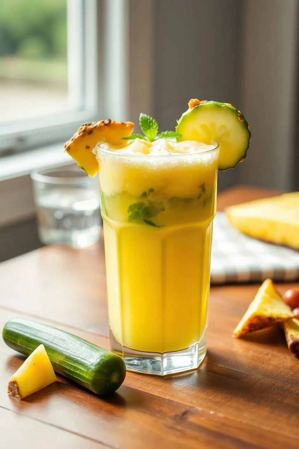 Fresh Pineapple Cucumber Juice