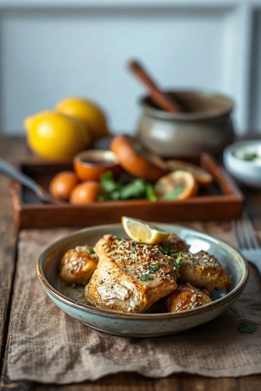 Tahini Chicken with Lemon and Zaatar