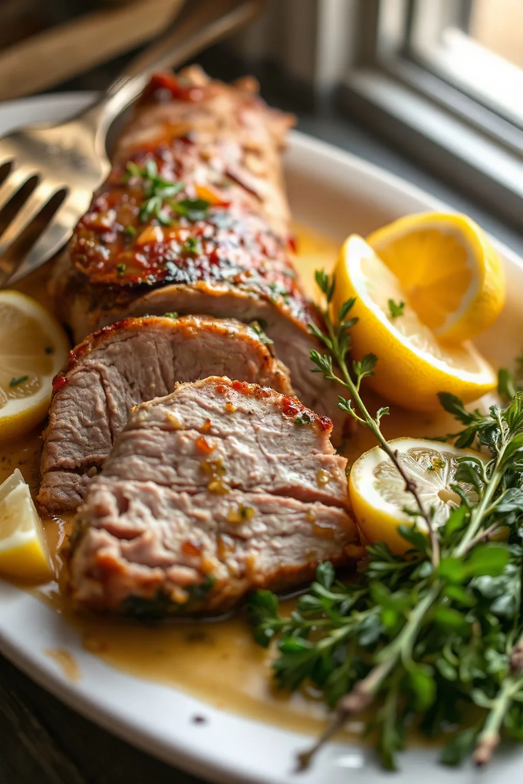 Lomo de Cerdo Griego con Limón y Orégano