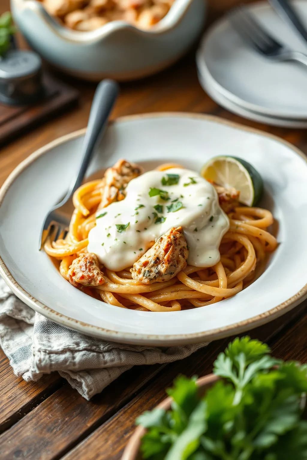 Espagueti con Pollo Rápido y Fácil