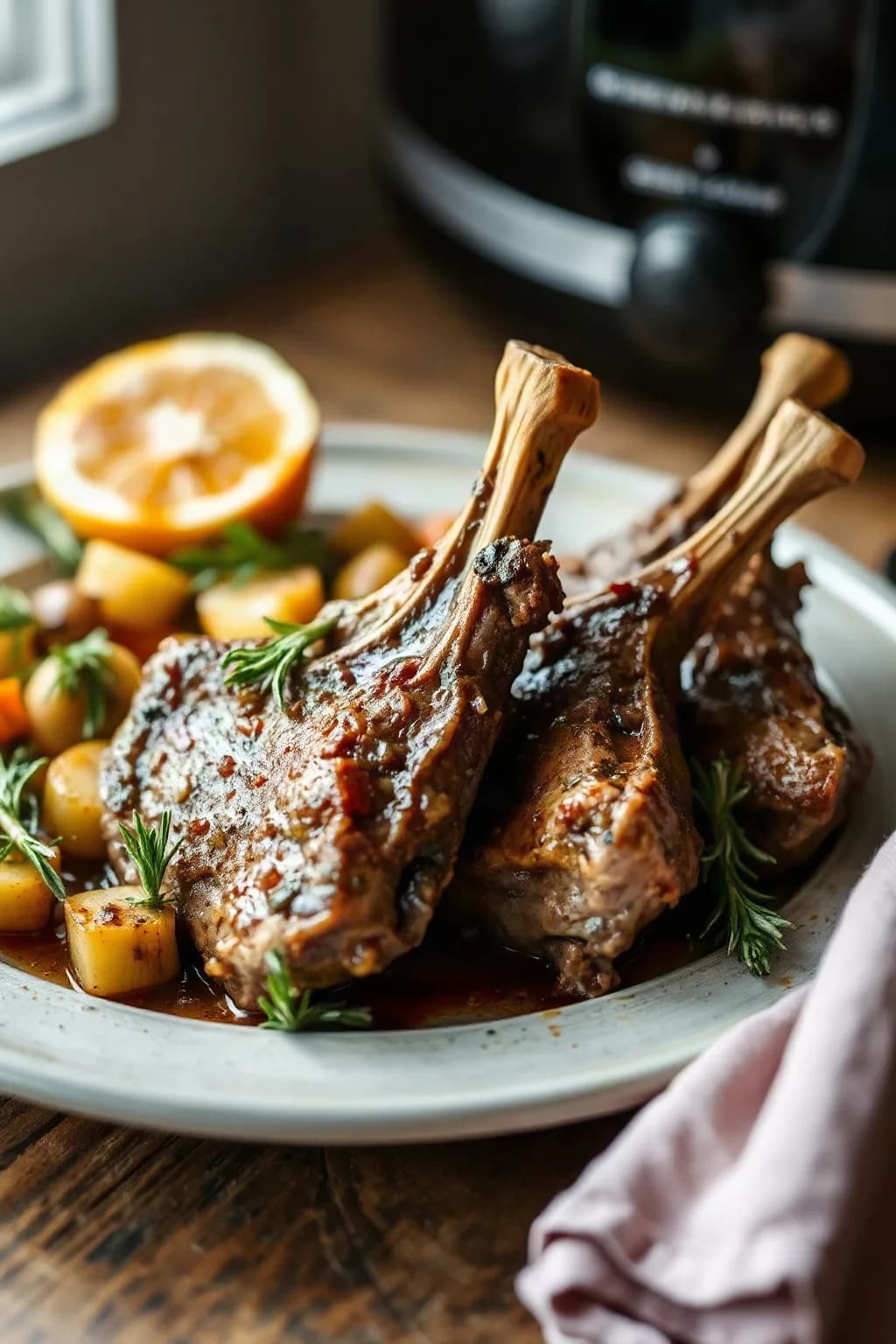 Côtelettes d'agneau à la mijoteuse avec romarin et ail