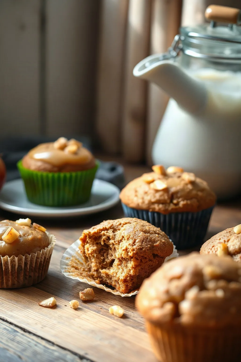 Muffins au son avec compote de pommes