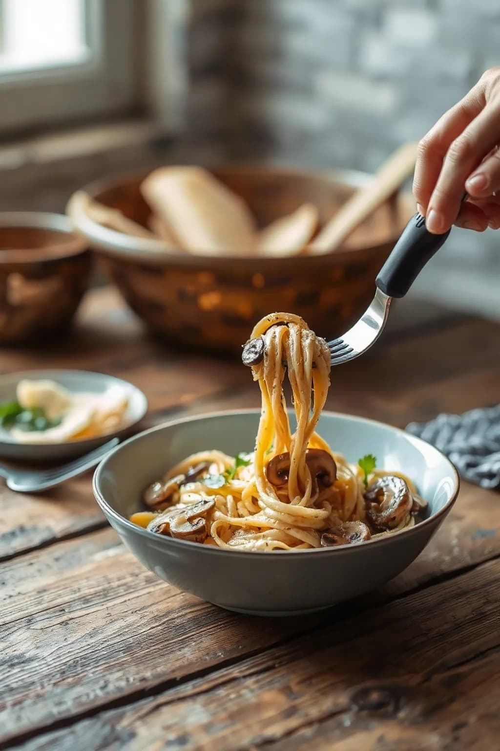Pasta Cremosa con Setas Ostras