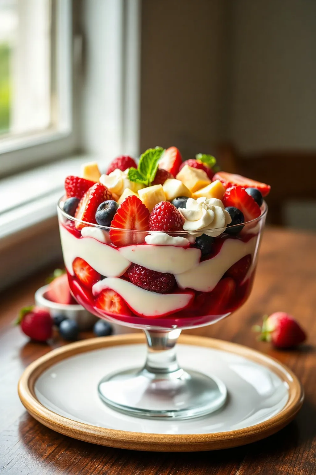 Trifle de Tres Bayas para el Día de Canadá