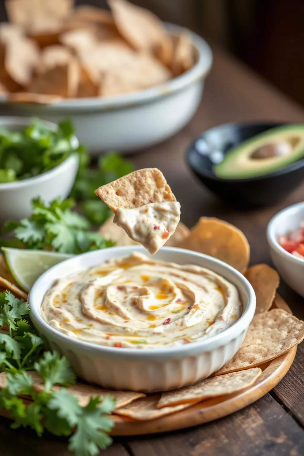 Dip de Queso Crema y Salsa con un Toque Picante