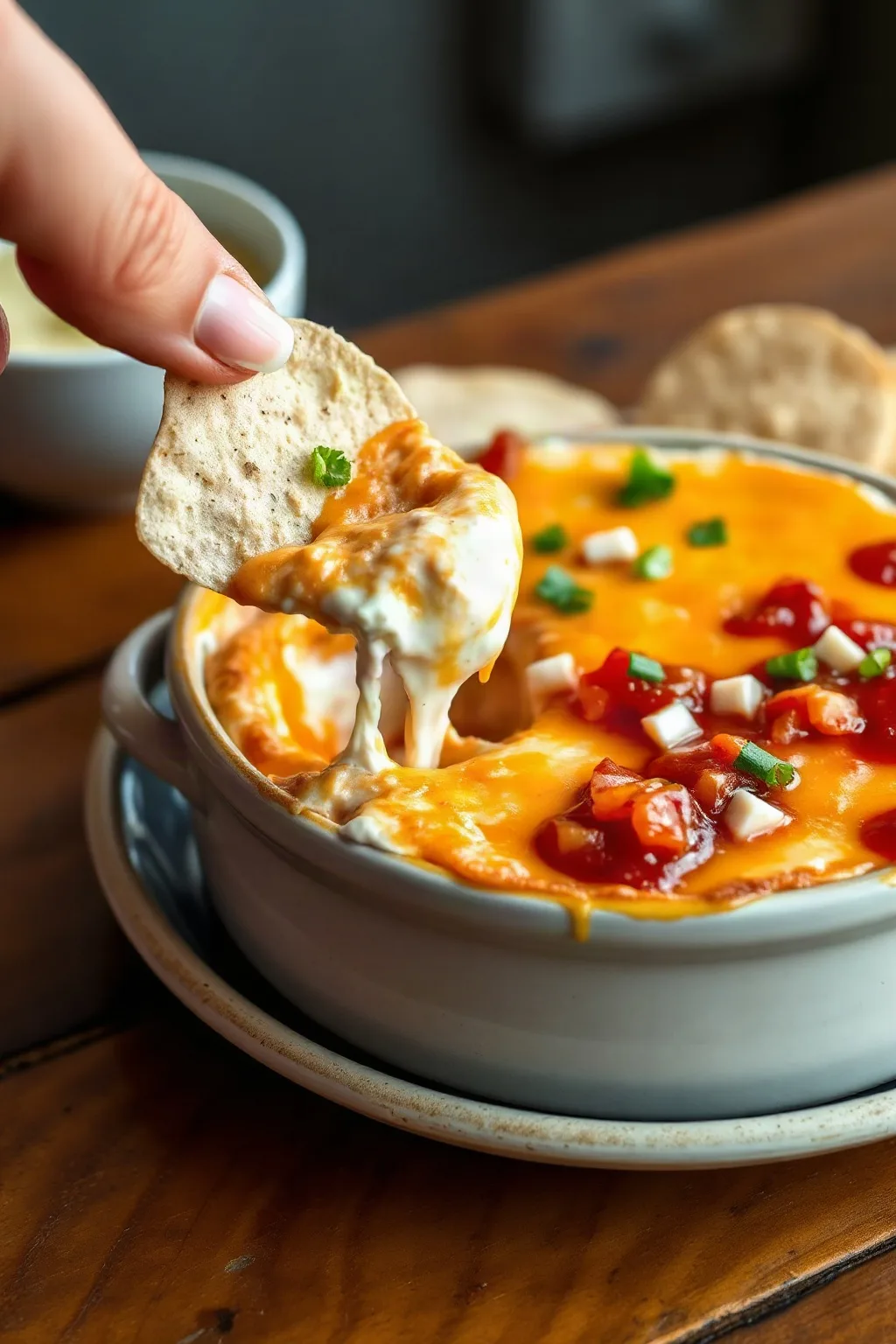 Cheesy Sour Cream and Salsa Dip