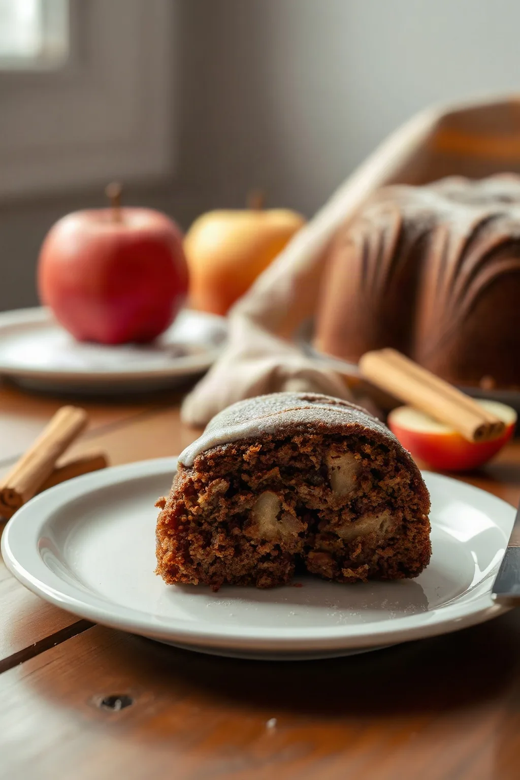 Cocoa Apple Cake with a Hint of Cinnamon