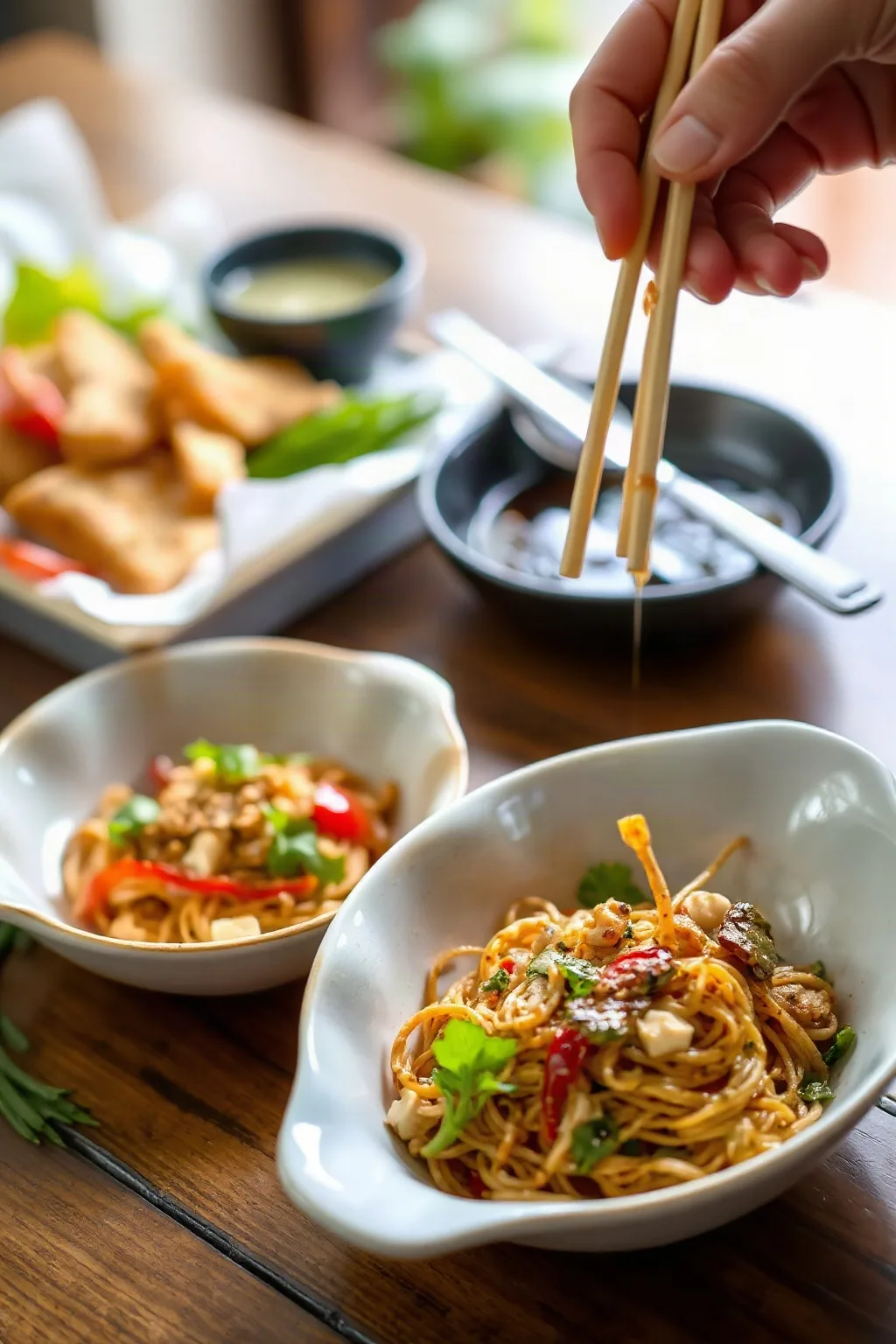 Crispy Top Ramen Salad with Asian Dressing