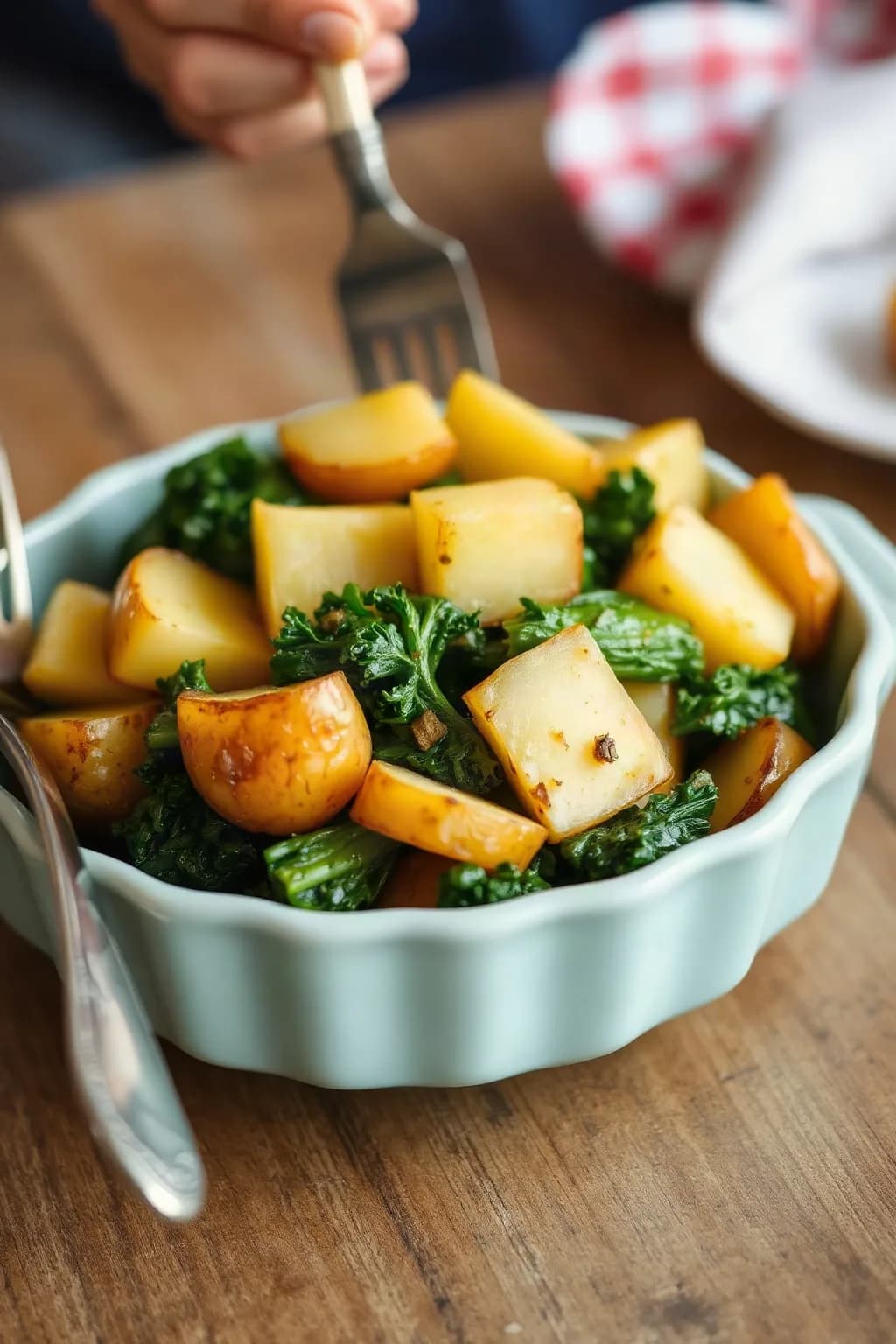 Sautéed Potatoes with Kale