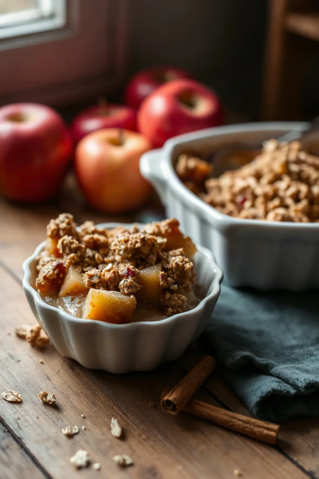 Moist Apple Crisp with Oats and Cinnamon
