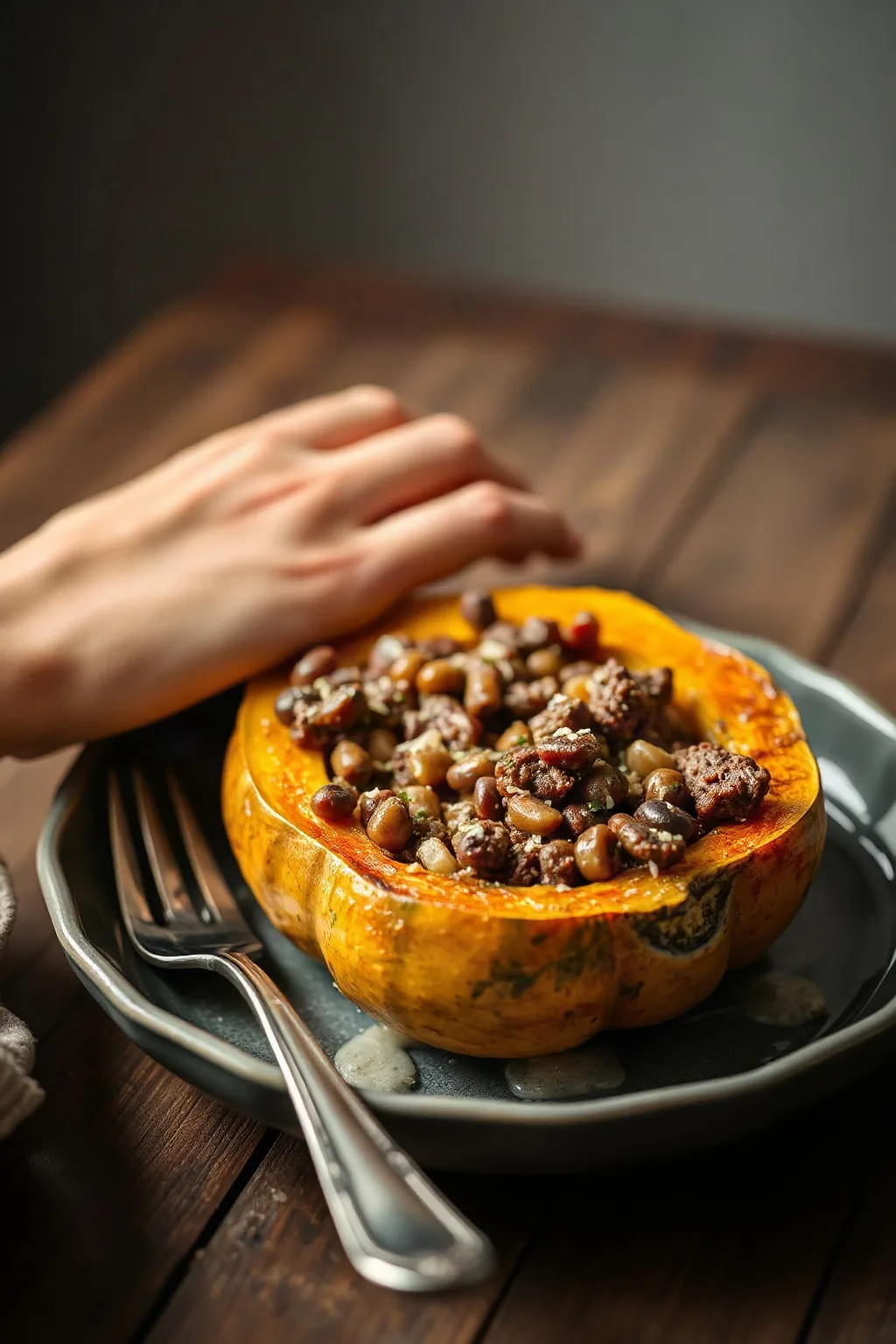 Ground Beef Stuffed Butternut Squash