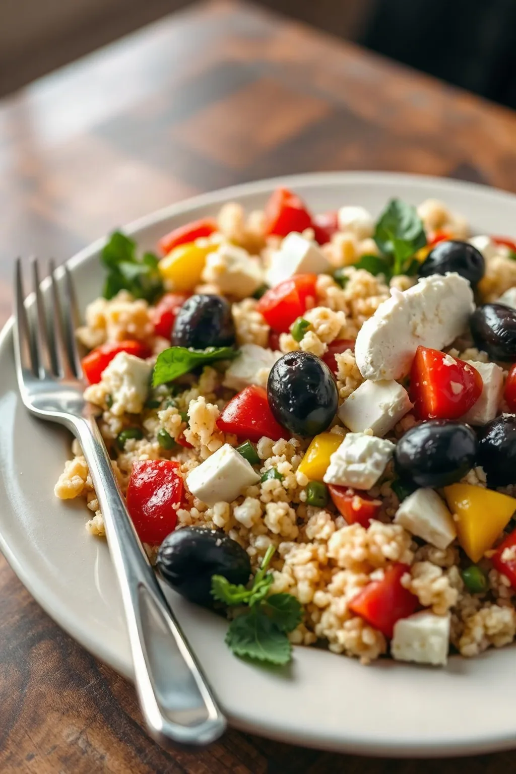 Greek Couscous Salad with Feta and Olives
